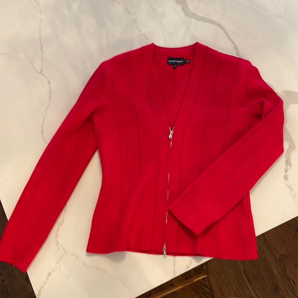 Emporia Armani zip up sweater women’s size 48